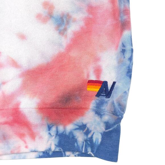 Aviator Nation Sweatshirt Unisex Red Blue Hand Tie Dye Fleece Pullover - Picture 3 of 7